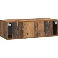 vidaXL Wandmontage TV-kast Oud hout 98 x 41 x 30 cm Bewerkt hout