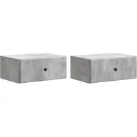 vidaXL Muurbevestigde Nachttafel 2 st Betongrijs 49 x 34,5 x 20 cm