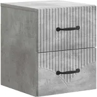 vidaXL Muurbevestigde Nachttafel met lade Betongrijs 34,5 x 33 x 40 cm