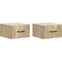 vidaXL Muurbevestigde Nachttafel 2 pcs Sonoma Eiken 34,5 x 33 x 20 cm