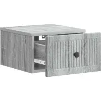 vidaXL Muurbevestigde Nachttafel Grijs sonoma 33 x 34,5 x 20 cm