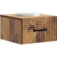 vidaXL Muurbevestigde Nachttafel 2 st Oud hout 34,5 x 33 x 20 cm