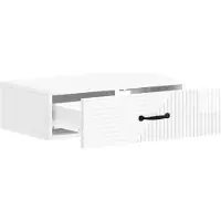 vidaXL Wandgemonteerde Zijtafel Hoogglans Wit 59 x 34,5 x 17 cm