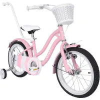 DaviBikes Molli – Kinderfiets – 16 inch – 1 versnelling – Terugtraprem – 95-110 cm – Roze – Meisje