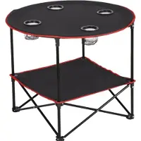 Famanu Hittebestendige klaptafel, 2 niveaus, zwart, 72x72x61 cm