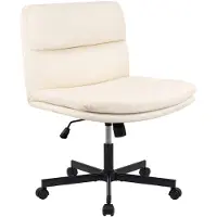 CLP Loungefauteuil Eldor van kunstleer, in hoogte verstelbaar, draaibaar, met rugleuning, tot 135 kg creme