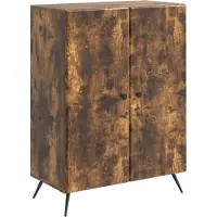 vidaXL Dressoir Gerookt eiken 66 x 34,5 x 90 cm Bewerkt hout