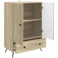 vidaXL Dressoir met lade Sonoma Eiken 66 x 34,5 x 95 cm Bewerkt hout