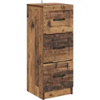 vidaXL Ladekast Oud hout 33 x 34,5 x 87 cm Bewerkt hout
