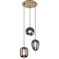 Globo Lighting Gouden hanglamp Blacky I 3-lichts