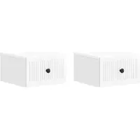 vidaXL Muurbevestigde Nachttafel 2 st Hoogglans Wit 33 x 34,5 x 20 cm