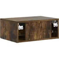 vidaXL Muurbevestigde Nachttafel 2 st Gerookt eiken 49 x 34,5 x 20 cm