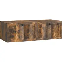 vidaXL Wandmontage TV-kast Gerookt eiken 98 x 41 x 30 cm Bewerkt hout