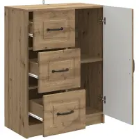 vidaXL Dressoir Artisan-eikenhout, 66 x 34,5 x 87 cm, houtvezel