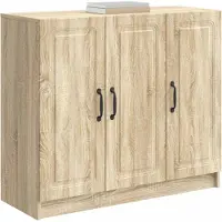 vidaXL Dressoir Sonoma Eiken 89 x 34,5 x 77 cm Bewerkt hout