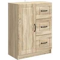 vidaXL Dressoir met lade Sonoma Eiken 66 x 34,5 x 87 cm Bewerkt hout