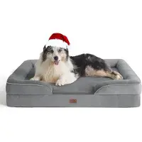 OEM Ergonomische hondenbank voor grote honden - 106x80 cm - Grijs - Gemaakt van boxkussing