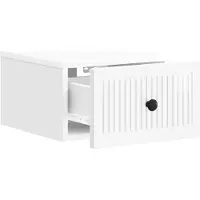 vidaXL Muurbevestigde Nachttafel Hoogglans Wit 33 x 34,5 x 20 cm