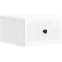 vidaXL Muurbevestigde Nachttafel Hoogglans Wit 33 x 34,5 x 20 cm