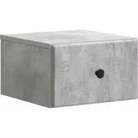 vidaXL Muurbevestigde Nachttafel met lade Betongrijs 34,5 x 33 x 20 cm