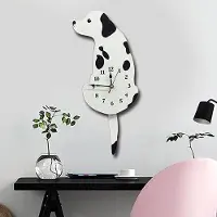 OEM Acryl wandklok met spreidmechanisme, geschikt voor woonkamer, slaapkamer, kinderkamer, keuken en als woonaccessoire - 42 cm x 18 cm, wit