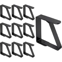 OEM 10 grote stalen tafelhouders voor dikke tafels - geschikt voor tuintafels, restaurants, eetkamers - zwart - 8 x 7 cm