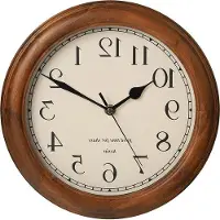 OEM Houten wandklok met retro-design, 11 inch - Bruin