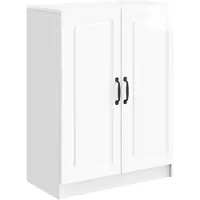 vidaXL Dressoir Hoogglans Wit 66 x 34,5 x 87 cm Bewerkt hout