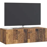 vidaXL Wandmontage TV-kast Oud hout 99 x 41 x 30 cm Bewerkt hout