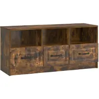 vidaXL TV Kast met lade Gerookt eiken 102 x 34,5 x 47 cm Bewerkt hout