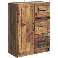 vidaXL Dressoir met lade Oud hout 66 x 34,5 x 87 cm Bewerkt hout