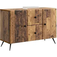 vidaXL Dressoir met lade Oud hout 89 x 34,5 x 60 cm Bewerkt hout