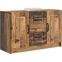vidaXL Dressoir met lade Oud hout 89 x 34,5 x 57 cm Bewerkt hout