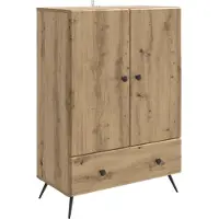 vidaXL Dressoir Artisanaal eiken 66 x 34,5 x 95 cm Bewerkt hout