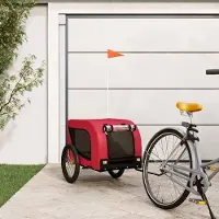 Prolenta Maison Exclusive - Fietsaanhanger voor honden, rood en zwart. Gemaakt van Oxford-stof en metaal