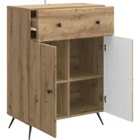 vidaXL Dressoir Artisanaal eiken 66 x 34,5 x 90 cm Bewerkt hout