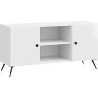 vidaXL TV Kast 102 x 34,5 x 50 cm Hoogglans Wit Bewerkt hout