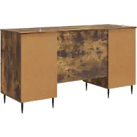 vidaXL Bureau, gerookt eikenfineer, 142,5 x 50 x 75 cm, houtvezelplaat