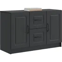 vidaXL Dressoir met lade Zwart 89 x 34,5 x 57 cm Bewerkt hout