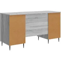 vidaXL Bureau Grijs sonoma 142,5 x 50 x 75 cm Bewerkt hout