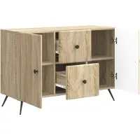 vidaXL Dressoir met lade Sonoma Eiken 89 x 34,5 x 60 cm Bewerkt hout
