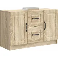 vidaXL Dressoir met lade Sonoma Eiken 89 x 34,5 x 57 cm Bewerkt hout