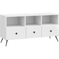 vidaXL TV Kast met lade Hoogglans Wit 102 x 34,5 x 50 cm Bewerkt hout
