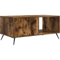 vidaXL Salontafel Gerookt eiken 90 x 50 x 40 cm Bewerkt hout