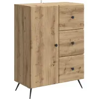 vidaXL Dressoir Artisanaal eiken 66 x 34,5 x 90 cm Bewerkt hout