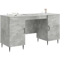 vidaXL Bureau Betongrijs 142,5 x 50 x 75 cm Bewerkt hout