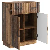 vidaXL Dressoir met lade Oud hout 66 x 34,5 x 87 cm Bewerkt hout
