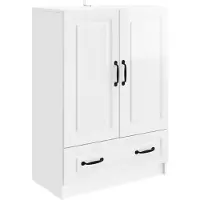 vidaXL Dressoir met lade Hoogglans Wit 66 x 34,5 x 92 cm Bewerkt hout