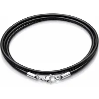 LGT JWLS LGT Jewels leren koord ketting zwart 2mm-50cm
