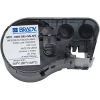 Brady MC1-1000-595-GN-WT tape vinyl wit op groen 25,4 mm x 7,62 m (origineel)